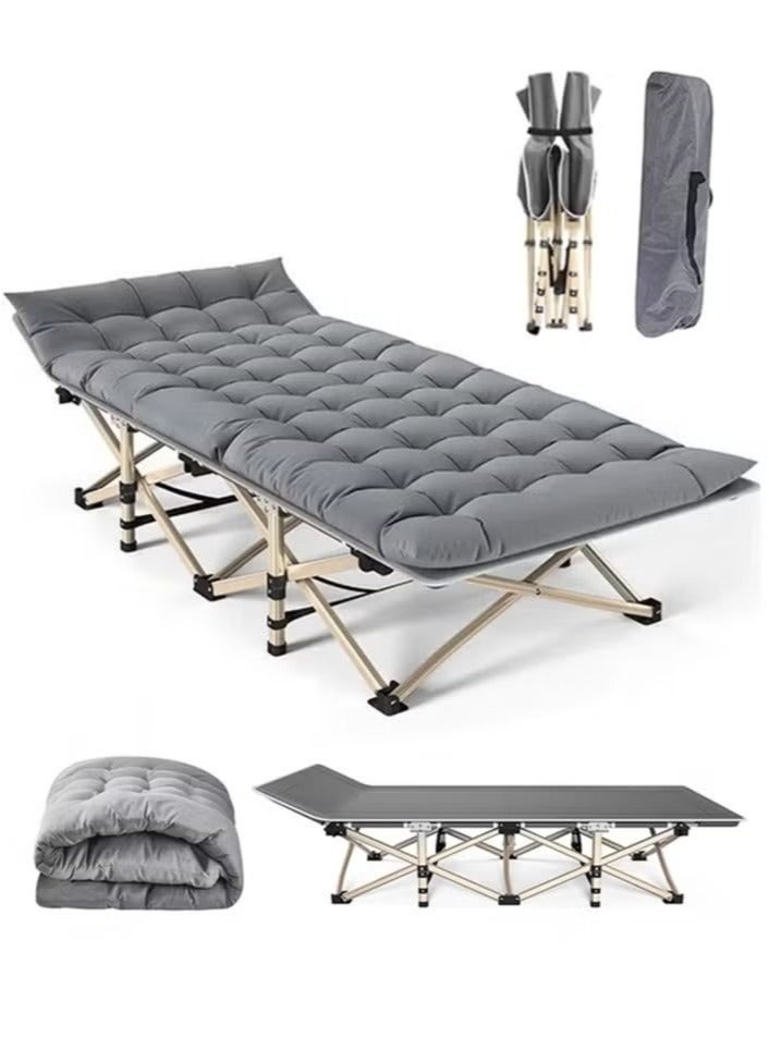 SMART HOME Folding bed 190x71x36 cm with iron base and high quality Oxford cloth, equipped with a non-slip plastic base to ensure extra stability and perfect comfort at all times - Image 1